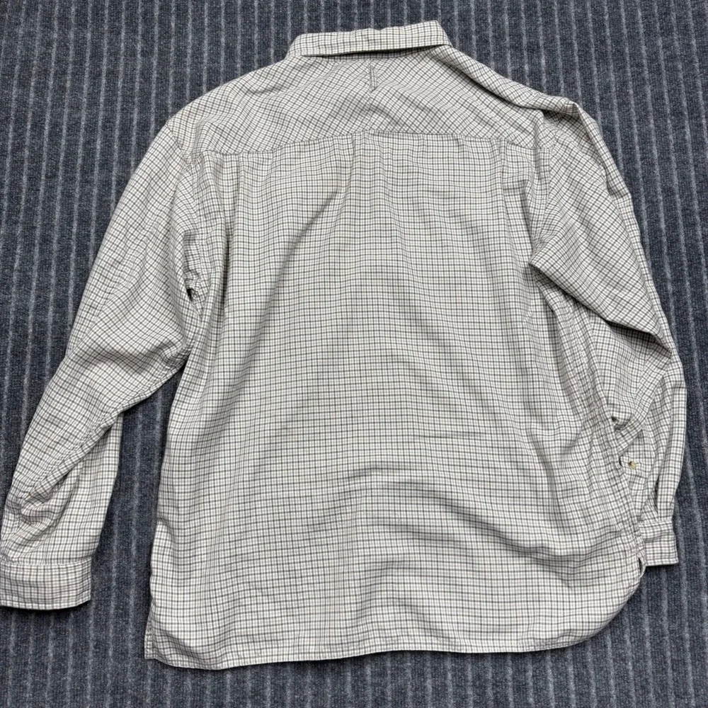 The North Face Button Down Shirt Large Gray Plaid Outdoor Hiking L/G (2178)